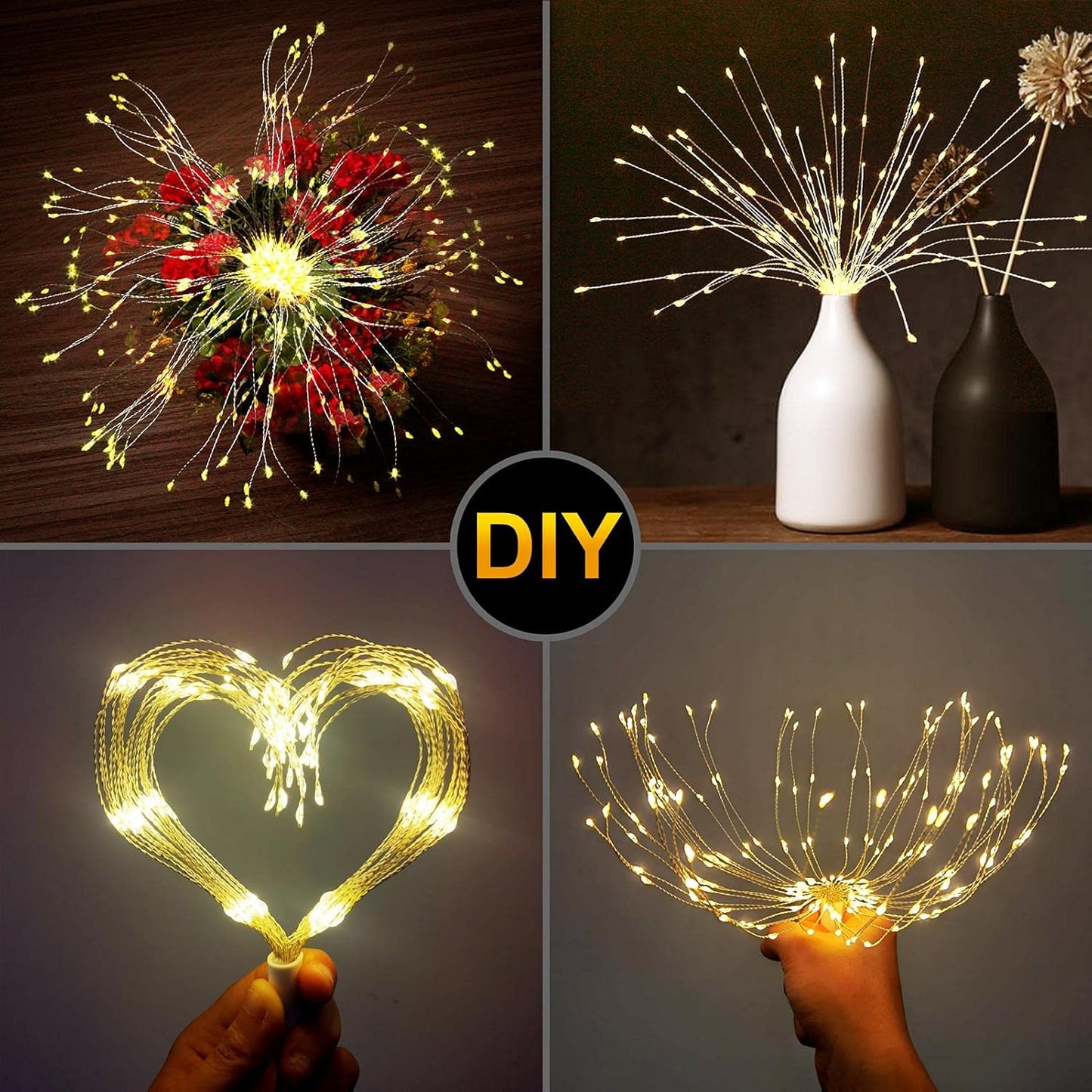 🎆 4-Pack Solar Fireworks Lights — 480 LEDs IP65 Waterproof Outdoor Garden Lights 💦