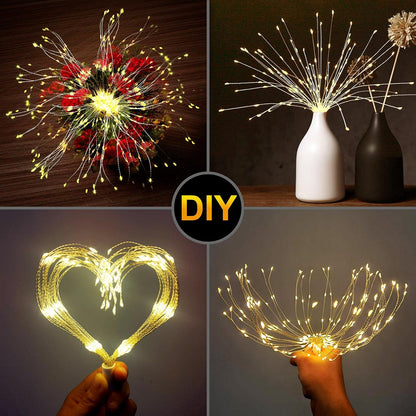 🎆 4-Pack Solar Fireworks Lights — 480 LEDs IP65 Waterproof Outdoor Garden Lights 💦