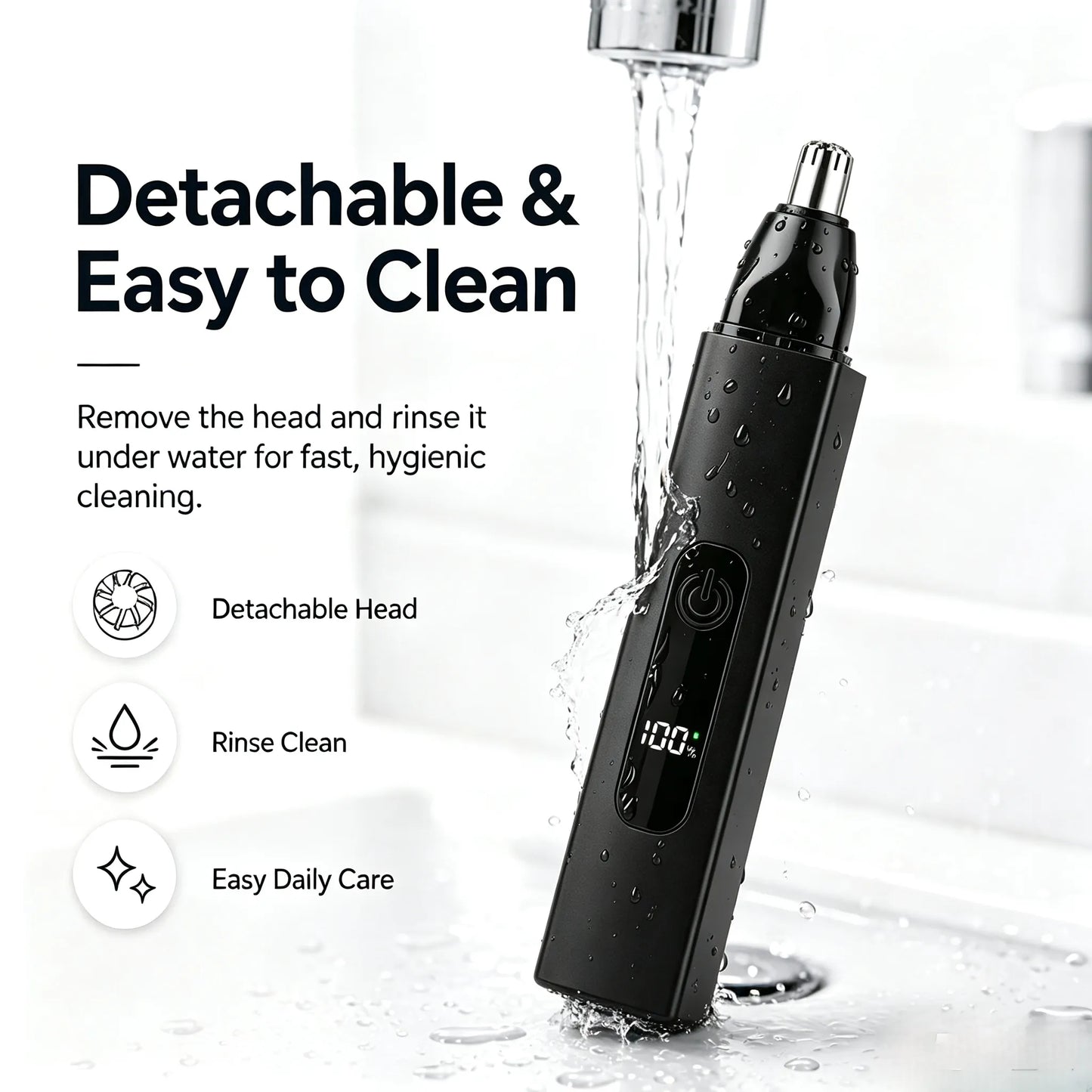 Professional LED Display Nose & Ear Trimmer, Painless Travel Gifts for Men Women.