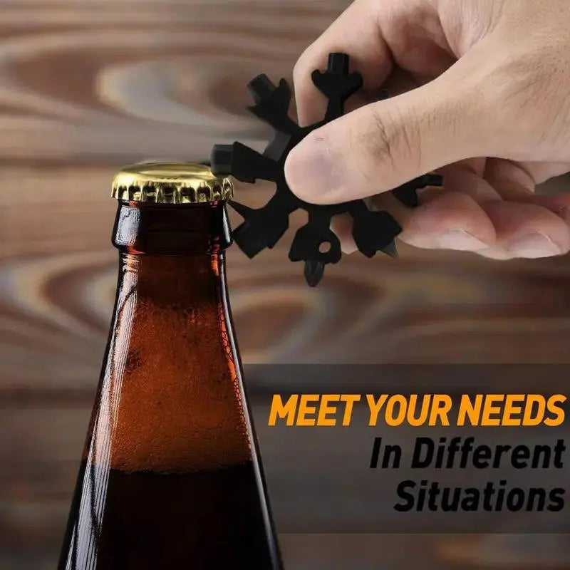 Viral 18-in-1 Snowflake Multi-tool  Stainless Steel Portable Wrench | All-in-One Screwdriver & Bottle Opener | Must-Have Survival Gadget