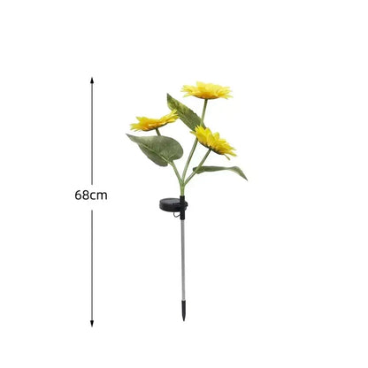Solar Powered LED Sunflower Garden Lights Realistic Nighttime Glow for Yard Lawn Patio Porch Waterproof IP65 Energy Efficient Outdoor Lighting Durable Plastic Flowers All Weather Protection