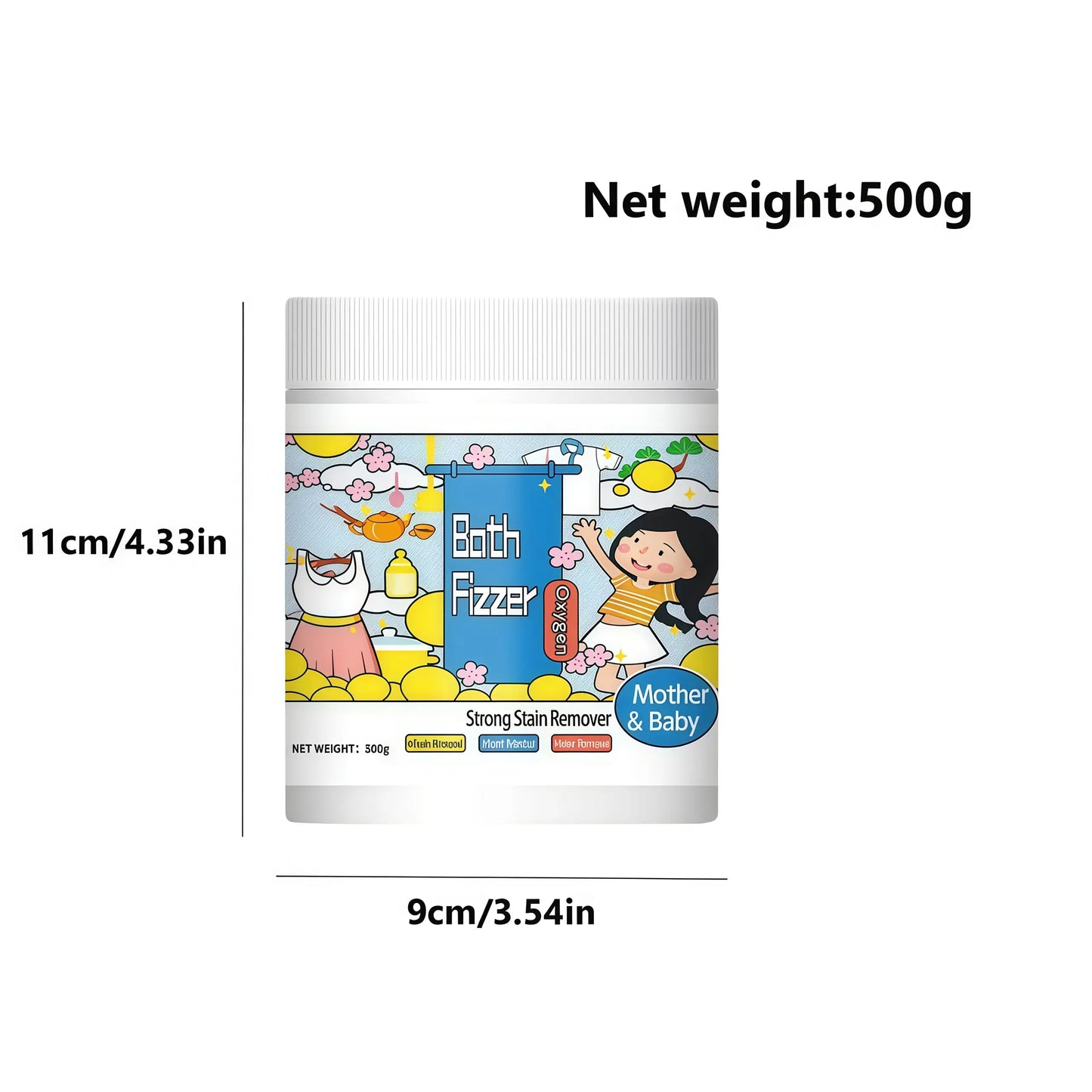 Oxygen Laundry Powder 500g Strong Stain Remover Chlorine-Free Formula Safe for Everyday Fabrics Removes Milk Sweat Oil Fruit Stains Hyper Concentrated Ideal for Mothers and Babies