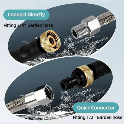 Jet Nozzle Power Washer for Garden Hose, Includes 2 High-Pressure Nozzles and Quick Connectors | Hydro Jet High Pressure Washer Tools for Car Wash, Patio, Driveway & Outdoor Cleaning