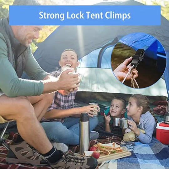 10 Pack Dog Tooth Design Tarp Clips for Camping Tent, Tarp Hoochies etc