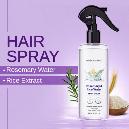 Rosemary & Rice Water Hair Spray – Lightweight Daily Hair Mist for Soft, Fresh, Healthy-Looking Hair