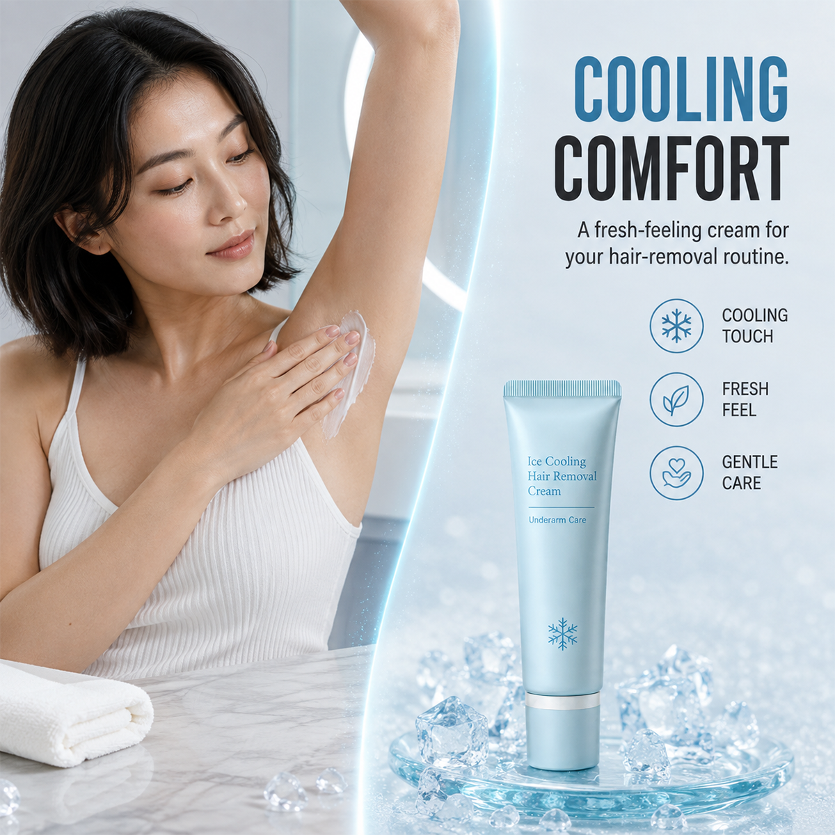 🥳🪒Gentle Hair Removal Cream – Dual‑care for underarms & bikini area✨🛡️