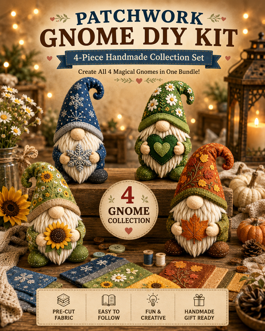 🧵DIY Patchwork Gnome Craft Kit for Handmade Home Décor🧙‍♂️