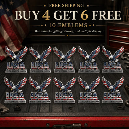 Patriotic 250th Anniversary-Inspired Metal Emblem Decor