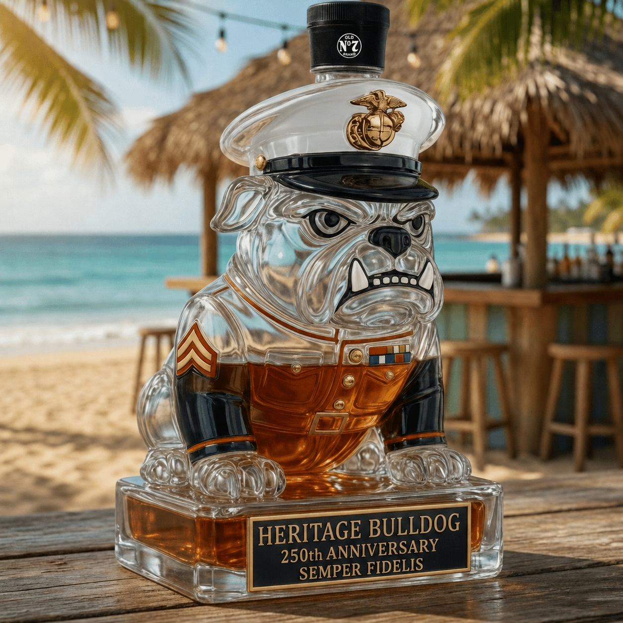 👑 Heritage Bulldog Glass Decanter for Bar Display
