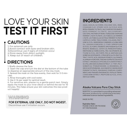 Alaska Volcano Pore Clay Stick Cleansing Blackhead Remover Face Mask Stick