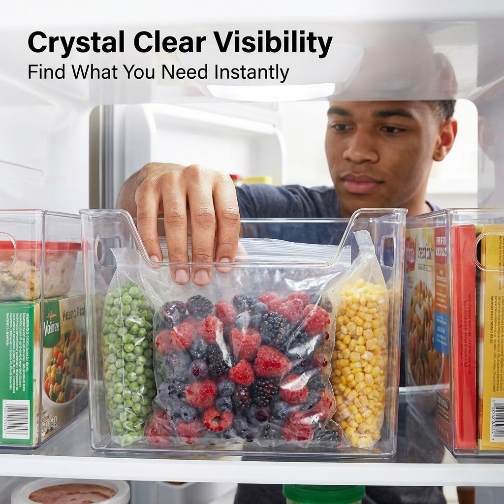 Crystal Clear Freezer Storage Bins