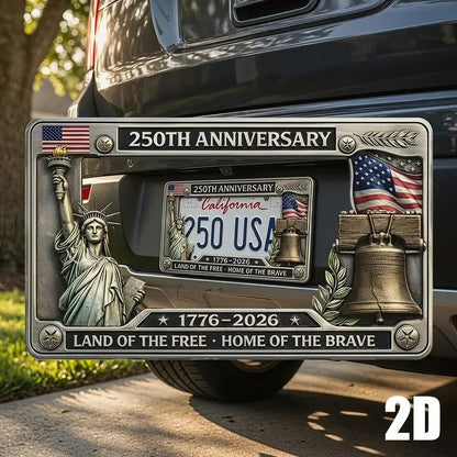 Patriotic Commemorative License Plate Frame for Vehicles