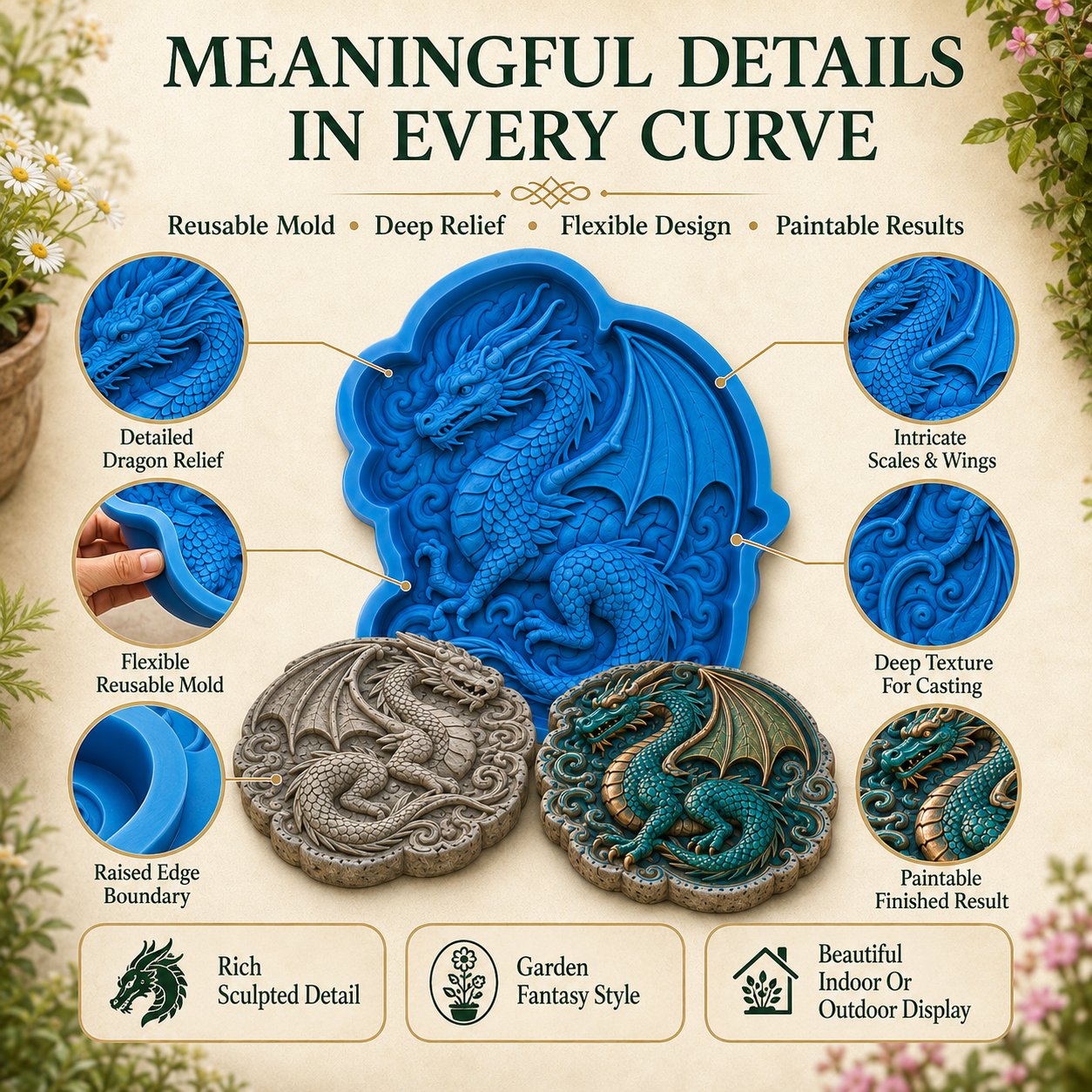 ✨Create Your Own Garden Art - Reusable Mold for Stepping Stones