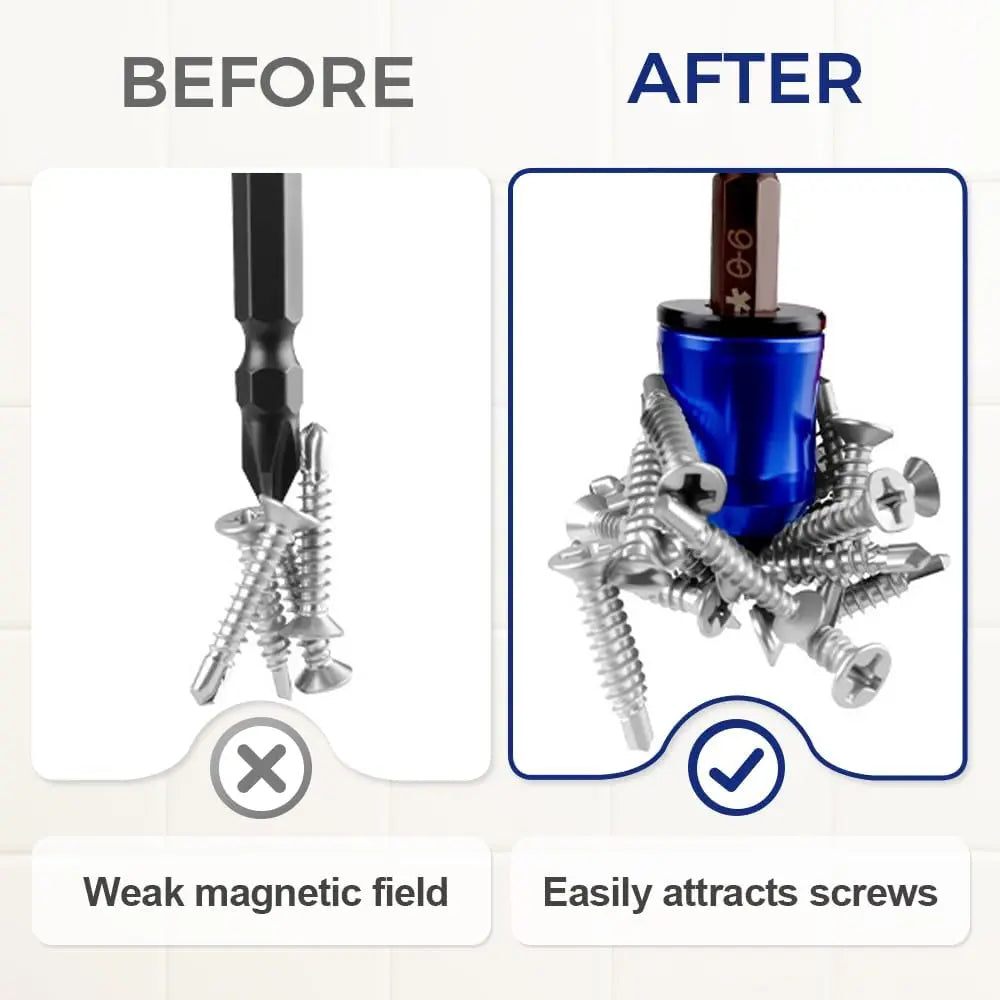 Universal Magnetic Screwdriver Bit Ring, Strong Grip for Drills & Power Tools