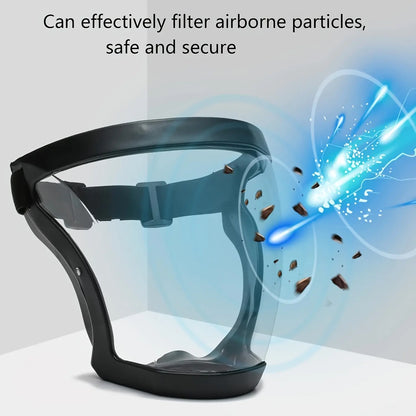 Transparent Adjustable Full-Face Shield | Durable Safety Visor, Heat & Impact Resistant for Work, Kitchen & Outdoor