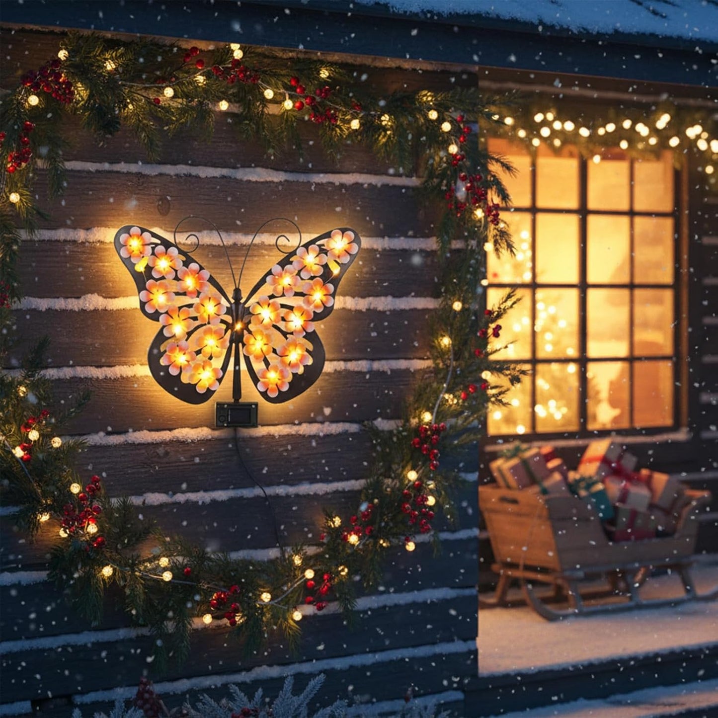 🔥Solar Lights Outdoor Metal Butterfly Wall Decor