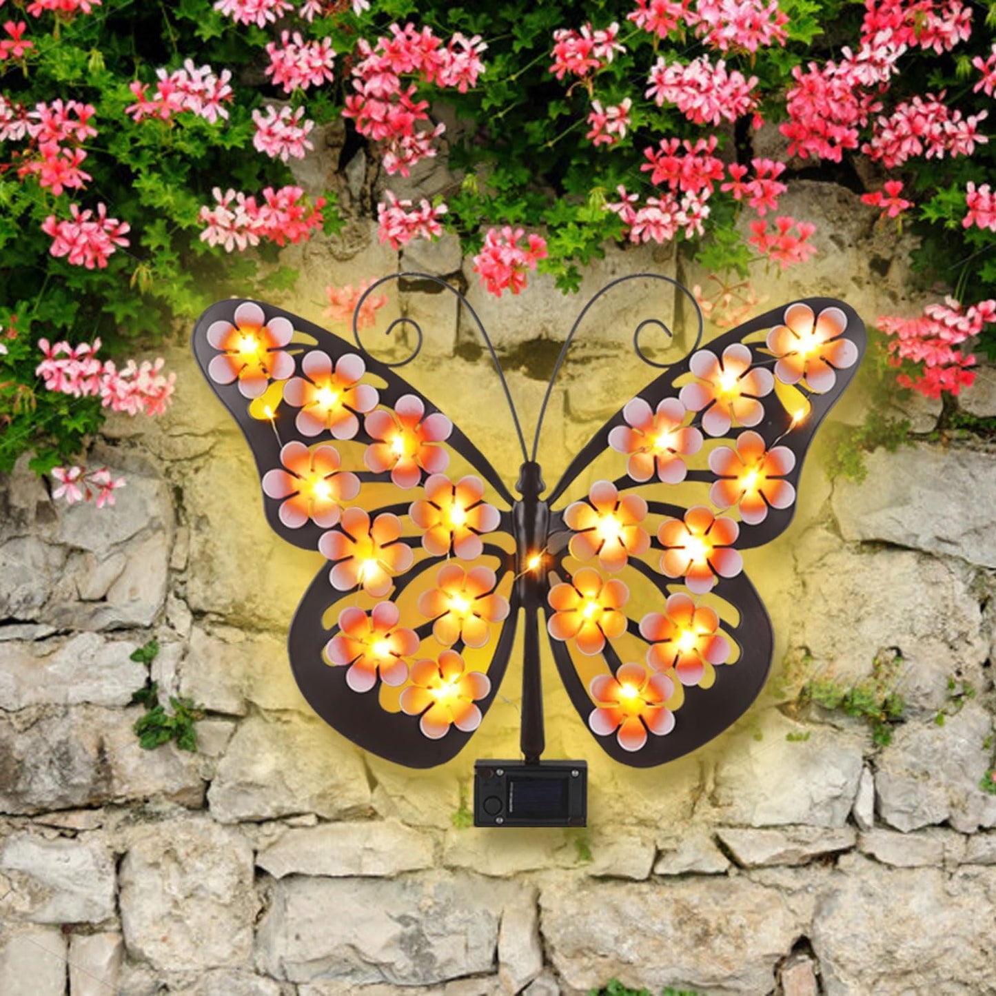 🔥Solar Lights Outdoor Metal Butterfly Wall Decor