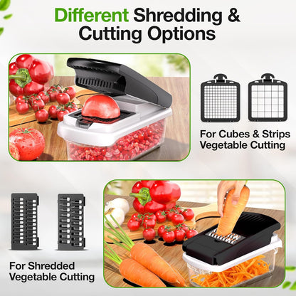 New -Series All -in-One,7 Blade Vegetable Chopper,Food Chopper,Vegetable 15 in 1 Slicer,Cutter Dicer,Mandoline Slicer for Kitchen,Multifunctional Kitchen Gadgets set with Container