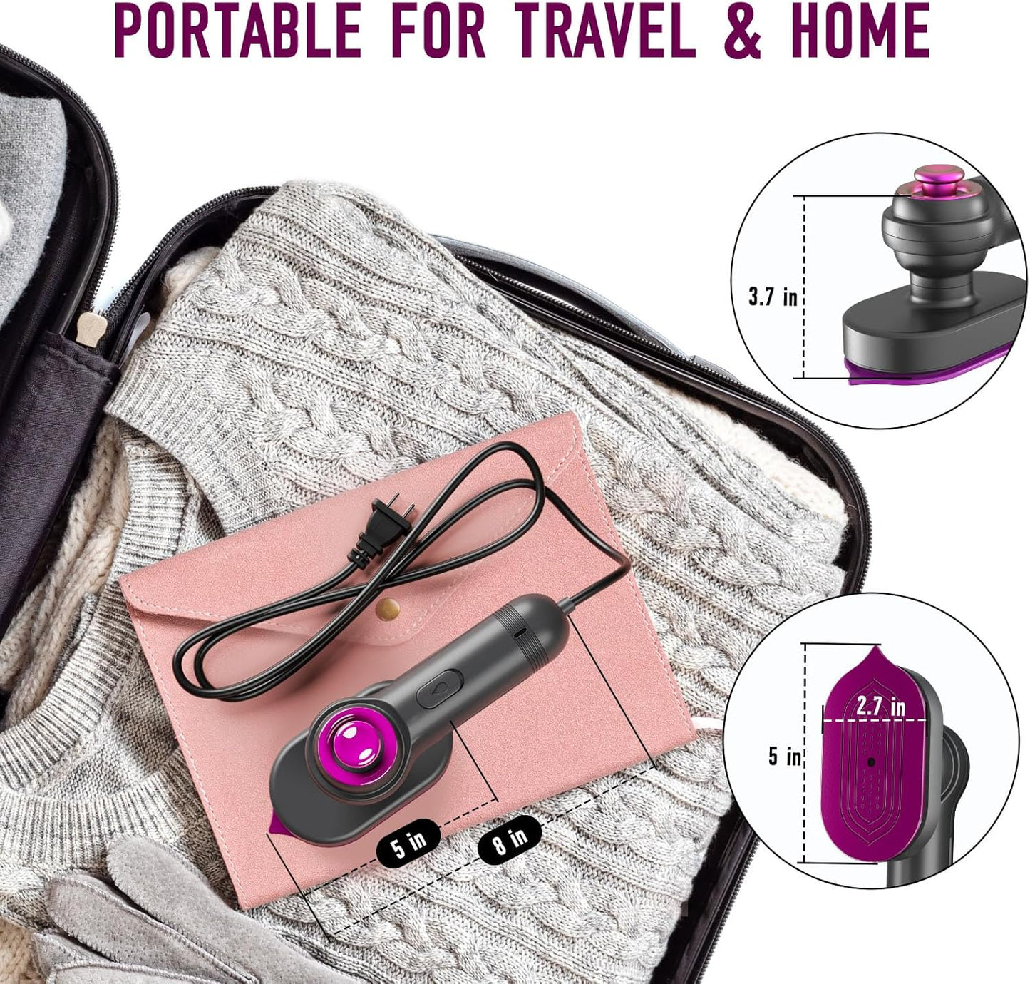 Portable Mini Steam Iron for Clothes Foldable Handheld Electric Ironer Wet Dry Garment Steamer Ironing Machine Travel Home Appli