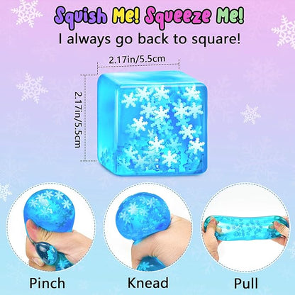 Squishy Stress Toys, Glow-in-the-Dark Snowflakes, Fidget Sensory Balls for Kids & Adults