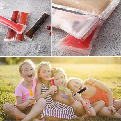 DIY Disposable Ice Pop Molds with Silicone Funnels Freeze Snacks Freezer Tubes
