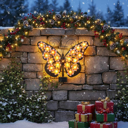 🔥Solar Lights Outdoor Metal Butterfly Wall Decor