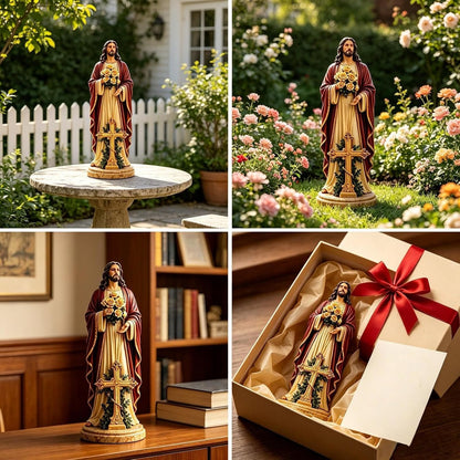 Virgin Mary Garden Statue with LED Light – Outdoor Resin Religious Decor for Patio, Yard & Prayer Space
