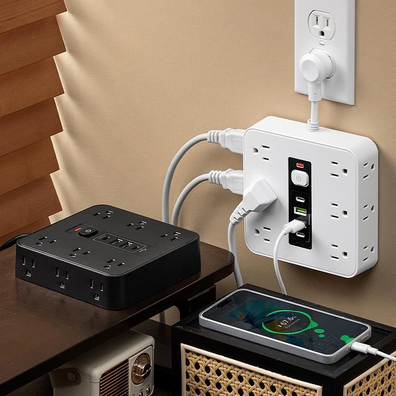 ⚡16-in-1 Power Strip with Switch & Surge Protection,ETL Listed Fireproof Power Strip