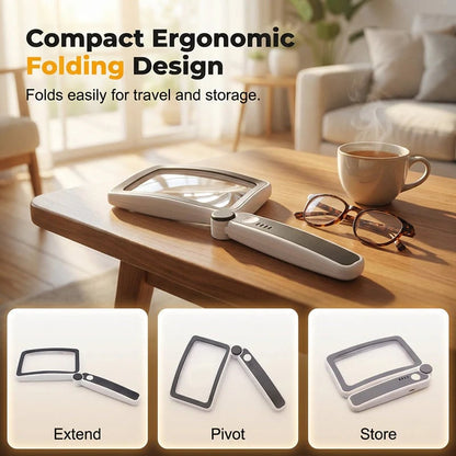 ✨🔍 Folding Handheld Magnifying Glass with Light – Perfect for Reading  🔥