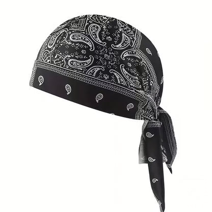 Paisley Pattern Durag Adjustable Head Wrap, Breathable Quick-Dry Helmet Liner