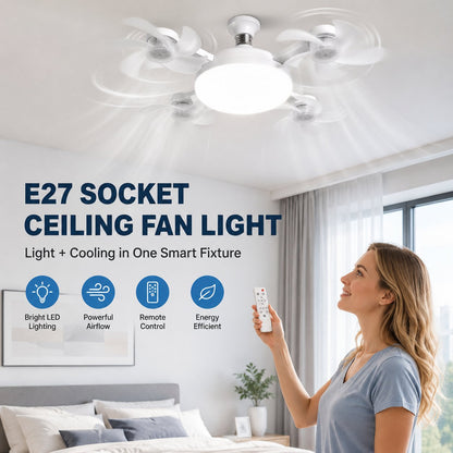 2026 New E27 Socket Ceiling Fan Light