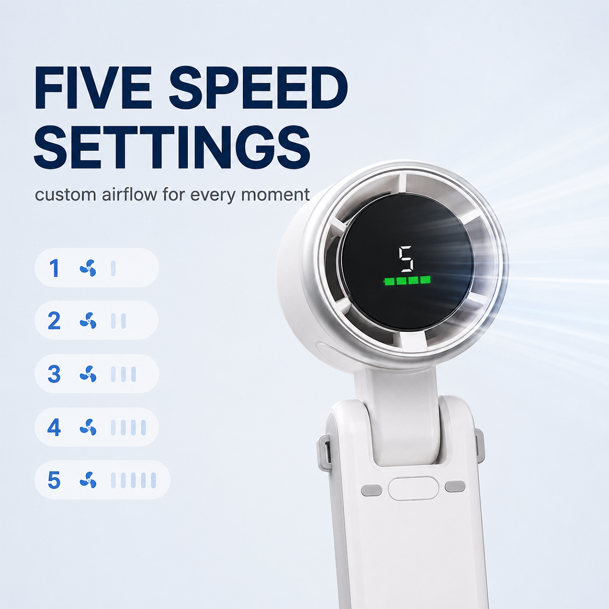 Portable Handheld Fan, Speed Adjustable Turbo Mini Fan