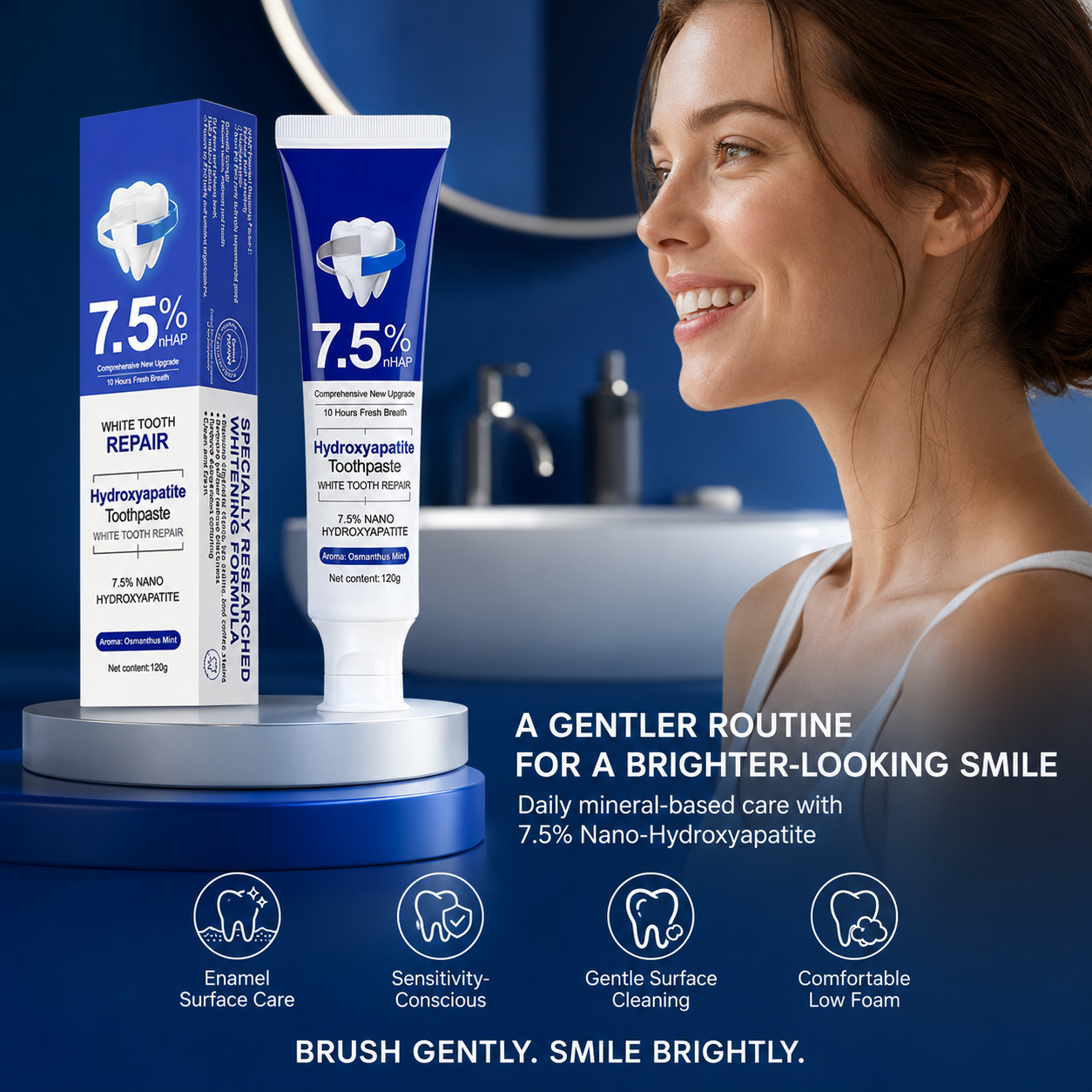 7.5% Nano-Hydroxyapatite Toothpaste – Gentle Enamel & Sensitivity Care