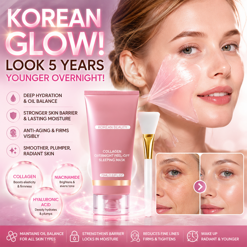 🌙✨Collagen-Infused Peel-Off Overnight Mask – Hydrating Face Mask for a Smooth, Dewy-Looking Glow
