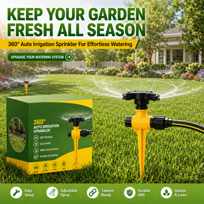 360° Rotation Auto Irrigation System Garden Lawn Sprinkler Patio