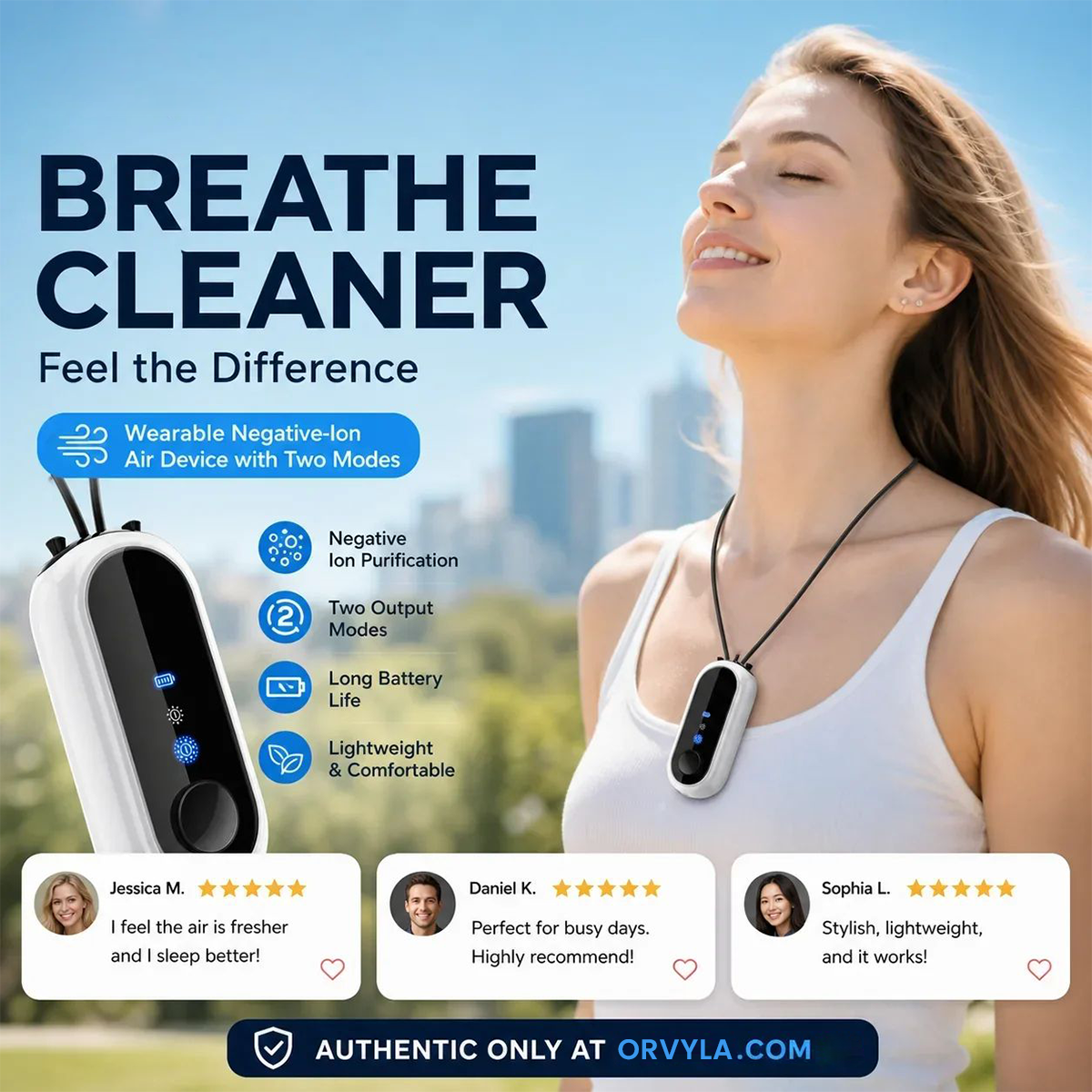 Wearable Air Purifier with Negative Ion Technology