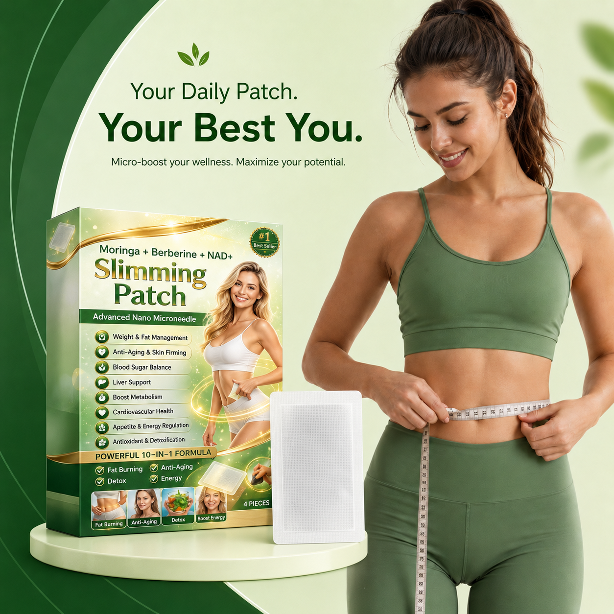 Moringa, Berberine & NAD+ Wellness Patch – Daily Body Care Support