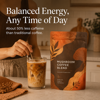 Mushroom Coffee Blend – Medium Roast Instant Coffee with 6 Functional Mushrooms