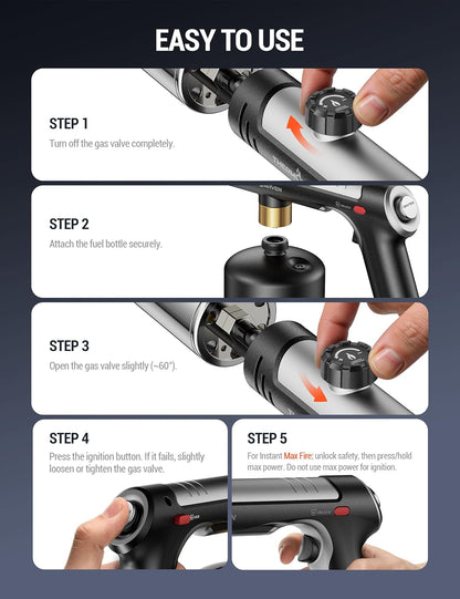 High-Heat Propane Torch – Adjustable Flame Torch for BBQ, Grilling & Charcoal Lighting, Soldering & Outdoor Use