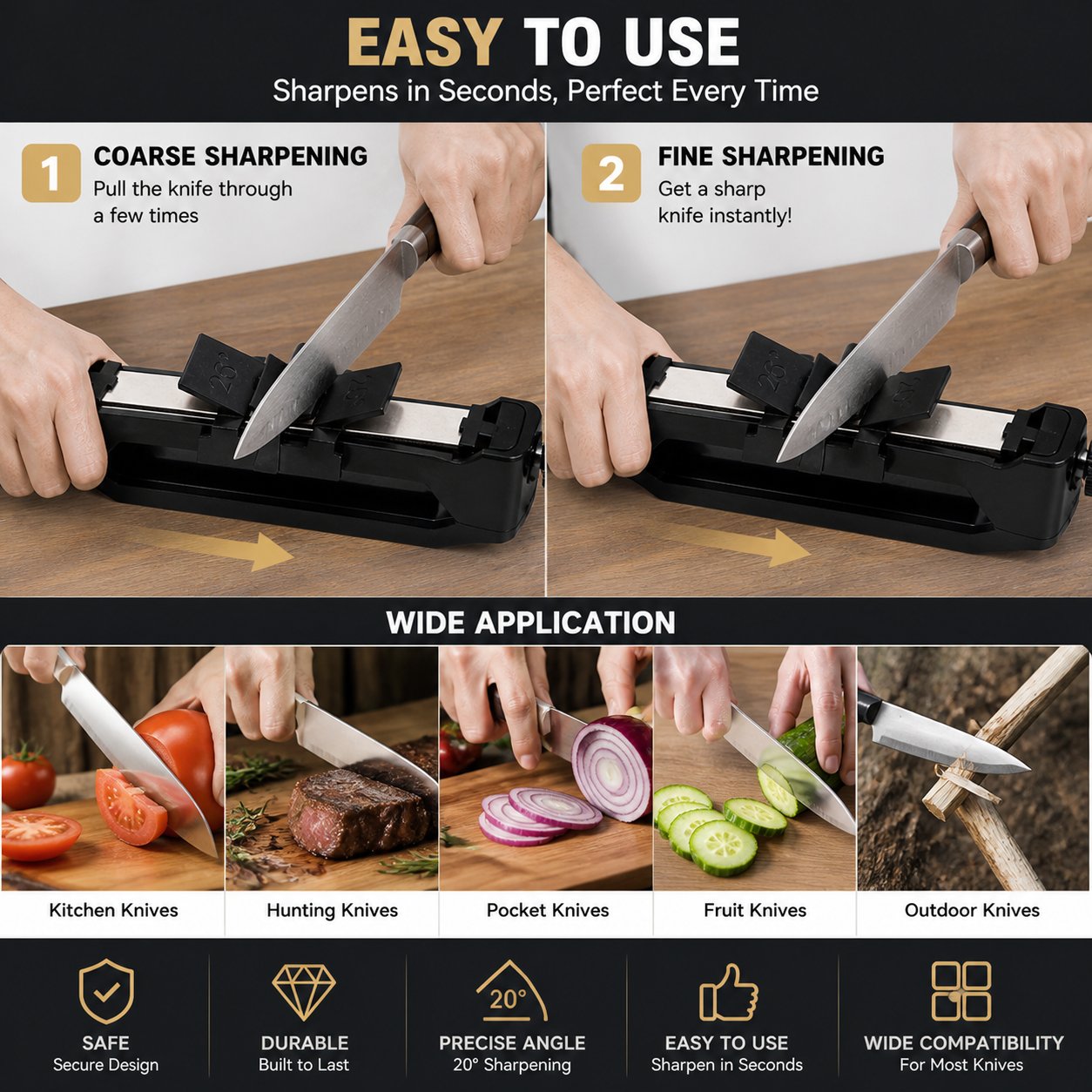 🛠️🔪Portable Knife Sharpener – Compact Handheld Sharpening Tool