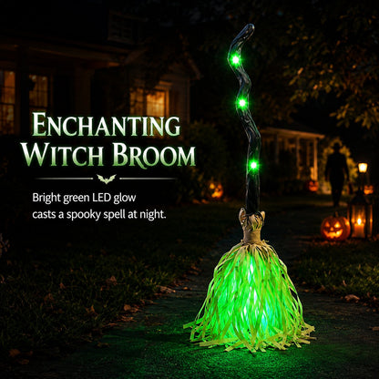 Animated Moving Witch Broom | Halloween Light & Sound Decor