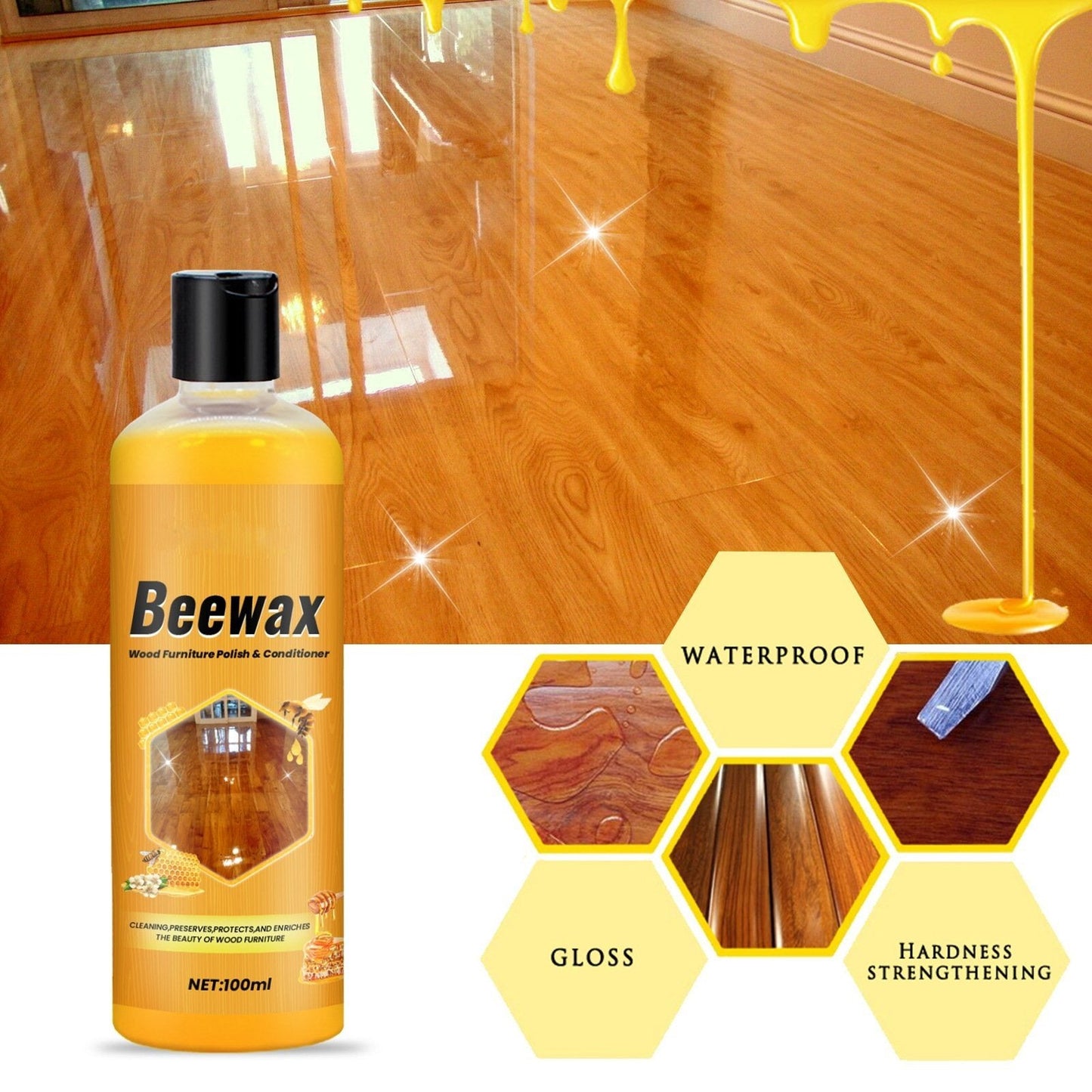 Natural Beeswax Wood Polish and Conditioner for Daily Furniture Maintenance