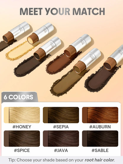 Fix & Fill Hairline Powder-Spice, 4-IN-1 Powder Stick for Hairline, Part, Contour & Brow, Quick Fix Sparse Hair