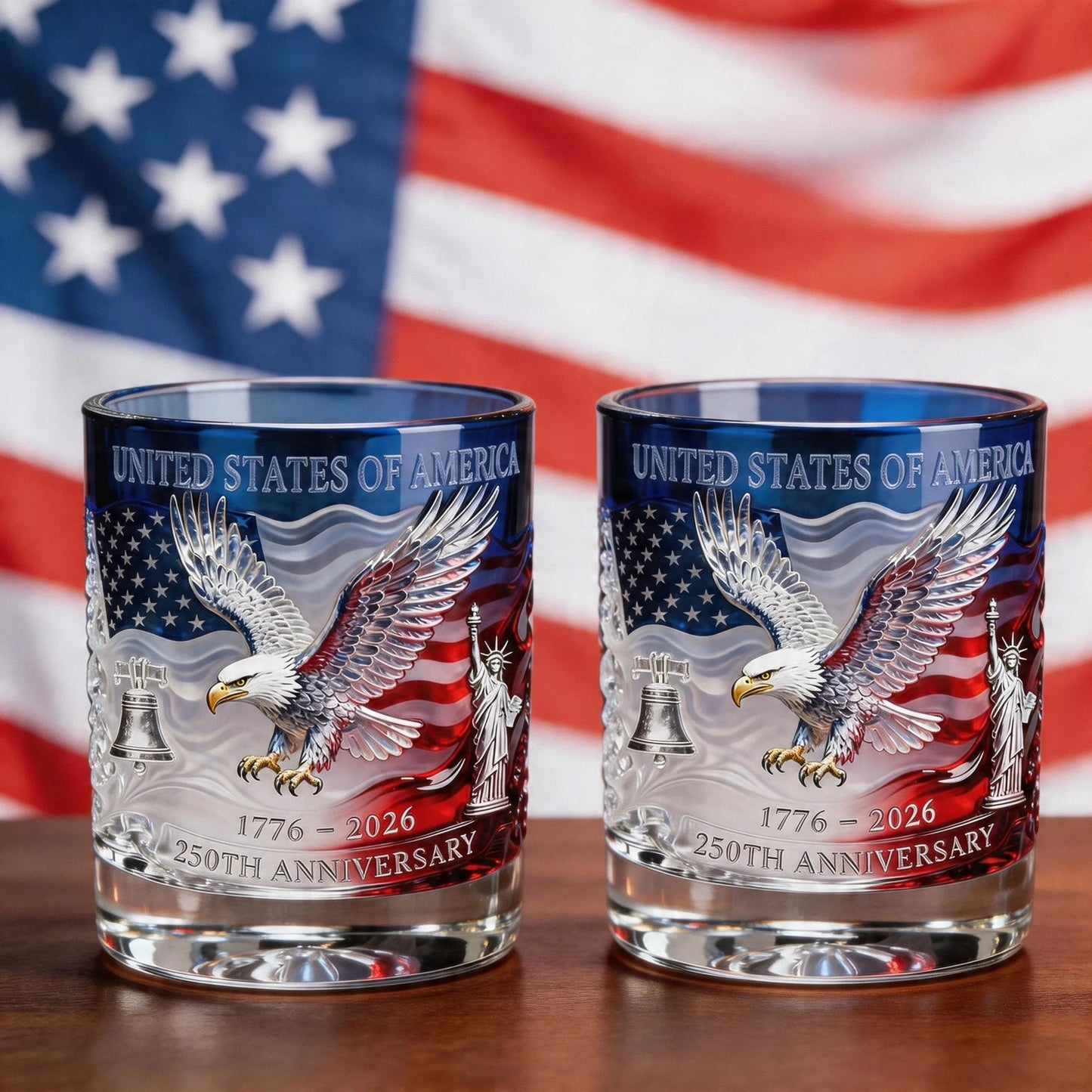 1776‑2026 Patriotic Commemorative Heritage Glass