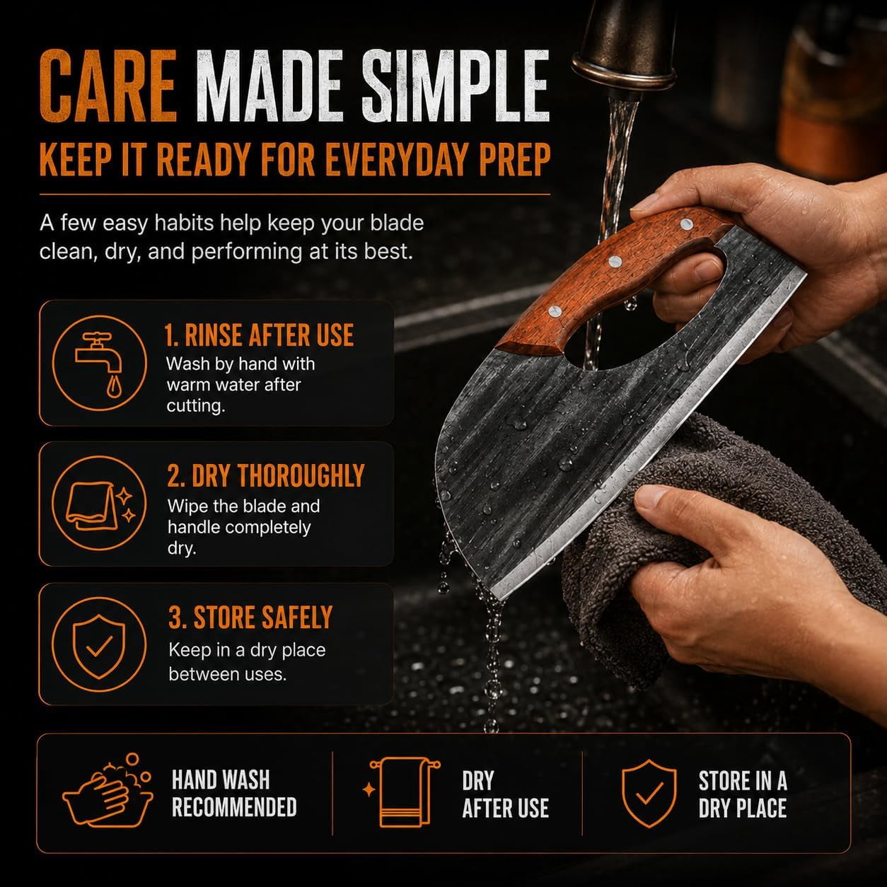 Hand-Forged Chef Knife & Cleaver Set – Sharp V-Edge Kitchen Knives for Meat, Vegetables & Fruits