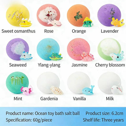 12 Pack Kids Bath Bombs Gift Set with Surprise Toys, Easter Basket Stuffers for Boys & Girls