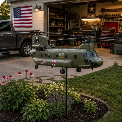 Vietnam Veteran UH-1 Helicopter Wind Spinner 🚁