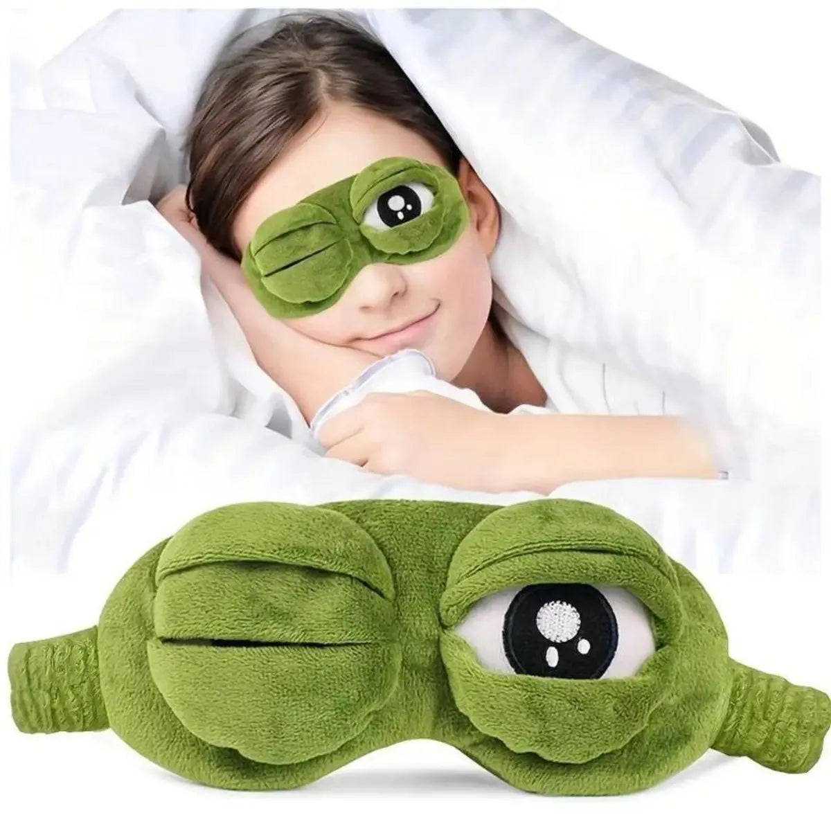 Cute 3D Cartoon Frog Eye Mask, Comfortable Light Blocking Sleep Eyeshade