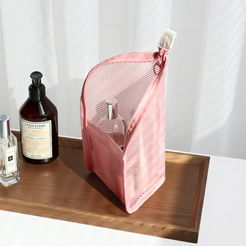 Free-Standing Clear Hanging Toiletry Bag, Foldable Waterproof EVA Cosmetic Organizer