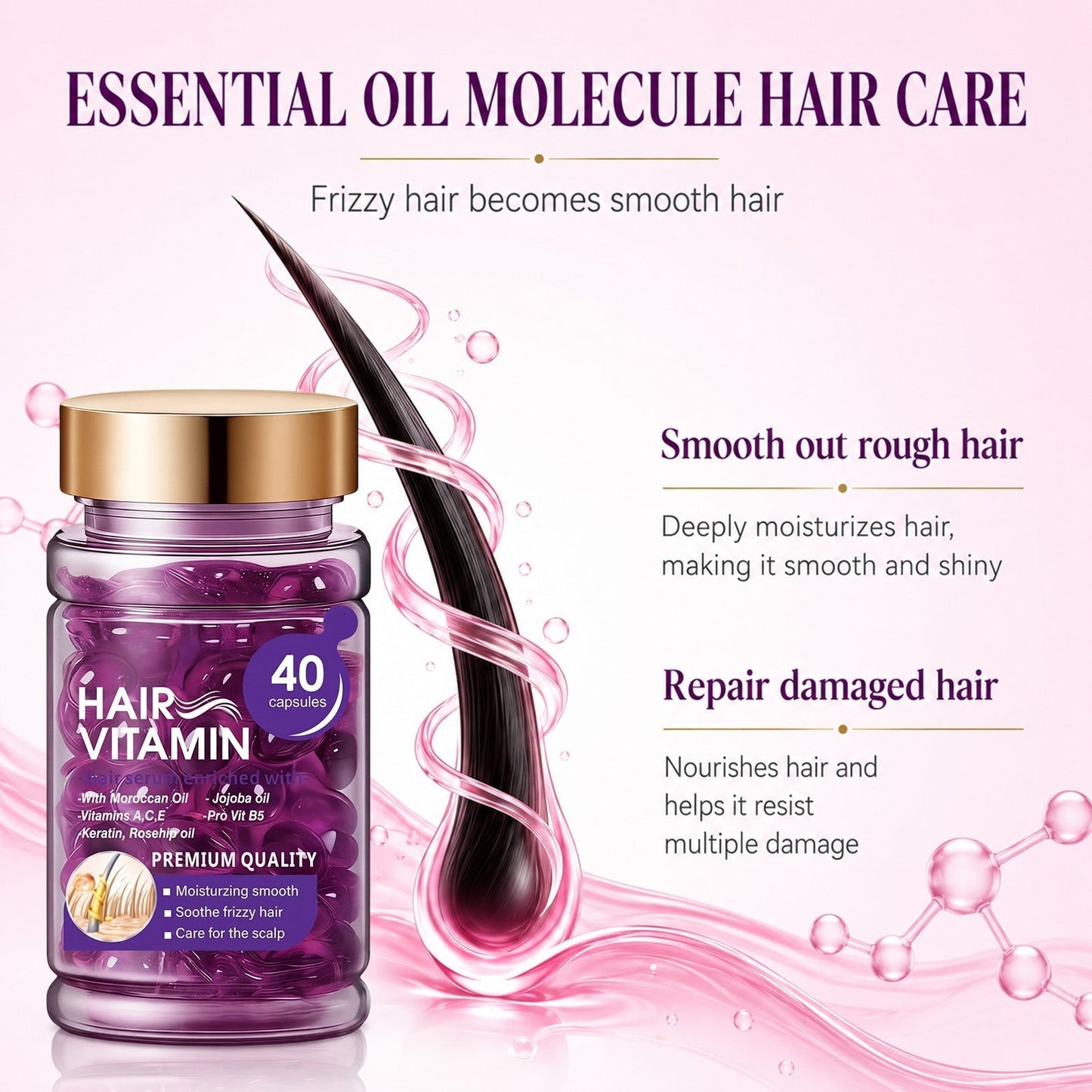 Violet & Argan Oil Hair Vitamin Capsules for Colored Permed Hair